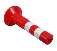 Gadpiparty Portable Traffic Delineator Post with Reflective Plastic Safety Bollard, Weather-resistant Durability and White Pu Material, for Parking Barrier and Driveway Security Warning