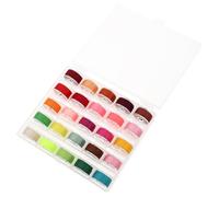 Gadpiparty Prewound Assorted Colour Thread Machine with 25pcs Sewing Bobbins Storage Box, High Performance Pp Polyester Threads and for Household Sewing and Projects
