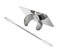 Gadpiparty Professional Mixing with Steel Stainless Foundation Palette Color and Small Makeup Mixing Tray with Ring the Back and Makeup Spatula Tool for Precise Blending Nail Pigment
