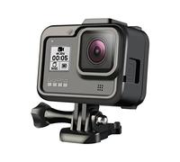 Gadpiparty Protective Housing Case Compatible for GoPro Hero8 Side Opening Frame Shock-resistant Wear-resistant with Cold Shoe for Microphone Mount Black