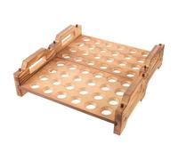 Gadpiparty Quail Egg Holder a Farmhouse Style Wooden with 24 round Holes Stackable Double-layer Design Egg Storage Rack for Kitchen Countertop