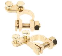 Gadpiparty Quick Disconnect Battery Terminal Connectors 1 Pair Brass and Iron Heavy Duty Compact Design Universal Fit Battery Terminal Clips for Car and Van Use