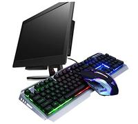 Gadpiparty Rainbow Led Backlit Mechanical Keyboard Gaming Mouse Set High-elastic Floating Buttons Tungsten Material for Gamers