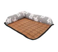 Gadpiparty Rattan Dog Bed Cooling Mat with Anti-slip Bottom, Bite-resistant Summer Pet Cushion Double-sided Pillow S Size, Suitable for Dogs’ Sleep and Rest in Hot Weather