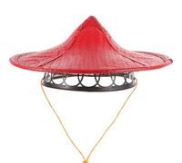 Gadpiparty Red Bamboo Hat for Adults Cosplay and Stage Performance, Comfortable to Wear and Shields the Sun, Fine Workmanship Oriental Party Decoration Accessory Good Texture