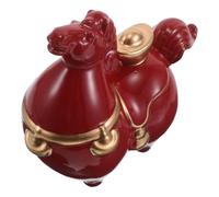 Gadpiparty Red Ceramic Feng Shui Horse Figurine Small Ceramic Zodiac Horse Sculpture for Wealth Luck Success Home Decor Collectible Animal Sculpture