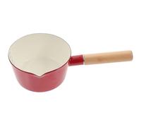 Gadpiparty Red Enamel Milk Pot with Handle Thickened Nonstick Saucepan for Food Cooking Ergonomic Kitchen Pan for Boiling Milk Soup Coffee and Instant Noodles