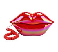 Gadpiparty Red Lip Landline Phone Corded Dial Telephone Creative Lips Shaped Desk Decor Home Office Decorative Ornament