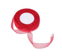 Gadpiparty Red Organza Ribbon Smooth Shiny Polyester Decorative Tape for Wedding Party Wrapping DIY Crafts Cake Hair Bows and Scrapbooking Accessories