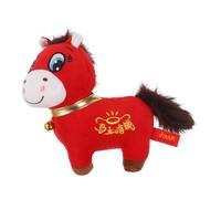 Gadpiparty Red Plush Horse Animal - Chinese Zodiac Horse Stuffed Toy For Lunar New Year - Small Cuddly Animal Doll Festival Party Favor For Present Decoration