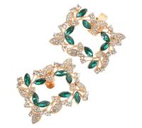Gadpiparty Removable Shoe Clips 1 Pair Green Rhinestone Shoe Buckles with Alloy Material for Bridal High Heels and Elegant Events
