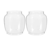 Gadpiparty Replacement Chimney for Oil Lamp 2Pcs Glass Lampshade Windproof Globe for Kerosene Lanterns for Garden and Indoor Ambience