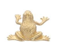 Gadpiparty Retro Brass Frog Shaped Door Handle Handcarved Vintage Animal Cabinet Pull Durable Feng Shui Brass Knob for Wardrobe Cupboard with Smooth Operation and Chinese Cultural Design