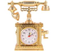 Gadpiparty Retro Phone Clock Vintage Telephone Model for Home Office Decoration Abs Material Boys and Girls Simulated Telephone Plaything for Interaction Play