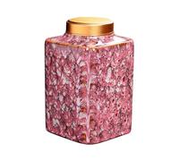 Gadpiparty Reusable Ceramic Tea Canister with Airtight Aluminum Lid, Stylish Sealing Storage Jar for Small and Scented Tea, for Home and Kitchen Use