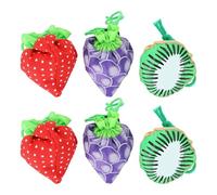 Gadpiparty Reusable Folding Fruit Shape Shopping Bags Set of 6 Compact Waterproof Nylon Grocery Totes for Convenient Market Use