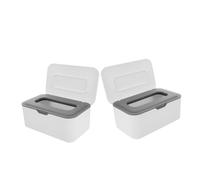 Gadpiparty Reusable Wipe Boxes with Lid Sealed Dustproof Wipes Dispenser Storage Container Bathroom Nursery Travel 2pcs Gray