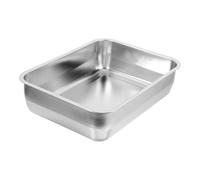 Gadpiparty Roast Pan Sturdy Not Easy to Break Rectangular Stainless Steel Sl nd Elegant Design, for Roasting Food and Baking in Oven for Home and Hotel Use