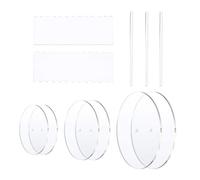 Gadpiparty Round Acrylic Cake Discs and Scrapers Set Cake Decorating Tools Kit 11pcs for Baking Lovers for Baking Birthday and Pastry Decoration