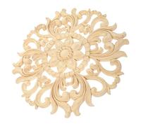 Gadpiparty Round Wooden Applique Elegant Furniture Decor for Home Modern Style DIY Paintable Wall Ornament Gift