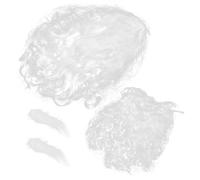 Gadpiparty Santa Claus Cosplay Set Plastic Material with White Long Beard and Eyebrows Wig Safe for Skin , Fine Workmanship , for Christmas Party and Fancy Dress