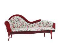Gadpiparty Scale Miniature Furniture European Style Chaise Lounge for Dollhouse Decoration Versatile Floral Settee for Miniature Collections and DIY Projects