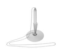 Gadpiparty Secure Signature Pen with Chain Smooth Writing Desk Accessory for Reception Areas Sturdy Spring Mechanism for Effortless Flow Office Supply for Men