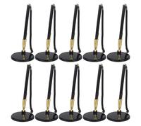 Gadpiparty Security Desk Pens with Adhesive Base and Metal Clip, 10Pcs Fixed Desktop Pens for Bank, Hotel, Retail and Office Signing Counters