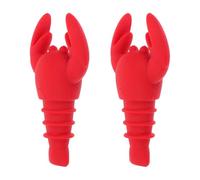 Gadpiparty Silicone Lobster Wine Bottle Stoppers 2Pcs Reusable Decorative Bottle Plugs for Sparkling Wine and Oil Party Supplies