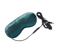 Gadpiparty Silk Heated Eye Mask with USB Power and Auto Shut-Off, Comfortable Green Electric Warm Compress Sleep Mask for Relaxation and Better Sleep