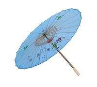 Gadpiparty Silk Oilpaper Umbrella Classical Flower Parasol Reinforced Lake Blue Large 82cm Diameter for Dancing Performance Decoration Props Random Color
