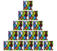 Gadpiparty Simulation Tile Decal PVC Material with Realistic Stained Glass Design 25pcs Self Adhesive Wall Sticker Suitable for Smooth and Clean, for Home and Shop Decoration