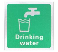 Gadpiparty Sink Drinking Water Sign Metal 100Mm X 100Mm Self-Adhesive Label for Public Water Tap