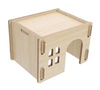 Gadpiparty Small Animal Wooden Hideout House for Guinea Pig Chinchilla Hamster Rabbit Secure Habitat Natural Wood Shelter with Flexible Design for Small Pets
