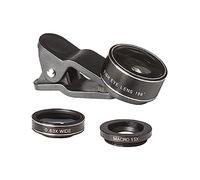 Gadpiparty Smartphone Camera Lens Kit Fisheye Super Wide Angle Macro Lens for Mobile Phones Easy Installation High Definition Black