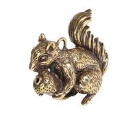 Gadpiparty Solid Brass Vintage Squirrel Incense Burner for Tea Ceremony Decor Small Desktop Ornament with Lifelike Craftsmanship Solid Statue Keychain Pendant for Home and Office Decoration