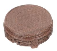 Gadpiparty Solid Sheesham Wood round Vase Base Small Wooden Display Stand for Purple Clay Teapot, Tea Cup, Flower Pot Holder Indoor Bonsai Rack Decorative Pedestal