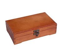 Gadpiparty Solid Wood Stationery Box for Boy Girl Antique Style Multipurpose Oblong Holder Box Pencil Storage Container for Desk Organization