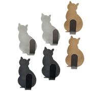 Gadpiparty Stainless Steel Hooks and Cat Shaped 6pcs with Fine Workmanship Simple Installation, Decorative Wall Hooks for Hanging Hats and Keys, for Home and Kitchen Organisation