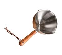 Gadpiparty Stainless Steel Melting Pot with Thickened Wooden Handle 200Ml for Butter and Chocolate Melting Suitable for Gas and Induction Cookers in Kitchen