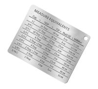 Gadpiparty Stainless Steel Refrigerator Magnet with Hang Hole Design and Magnetic Back, Professional Measurement Conversion Chart for Kitchen Use, Sturdy Silver Kitchen Accessory