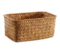 Gadpiparty Storage Basket Decorative Simple Style with Compact Design Seagrass Woven and Smooth for Organizing Household Items Storage Box on Desktop for Living Room and Kitchen
