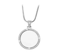 Gadpiparty Sublimation Bezel Necklace Blanks Blank Bezel Bangle for DIY Jewelry Making Durable Pendant with Heat Transfer Printing Statement for Accessories