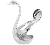 Gadpiparty Swan-Shaped Dessert Spoon Set, Coffee Spoon, Alloy, Silver, Anti-Rust, Easy to Clean, Easy to Dry, Dining Table and Kitchen, Table Decoration