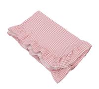 Gadpiparty Tablecloth Classic Gingham Style Pink Checkered Rectangular with Ruffled Edge, Polyester Fabric Table Cover 71x55 Inch with Scratch Coverage and Minimizes Sliding for Dining