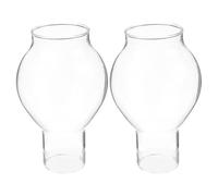 Gadpiparty Tall Candle Protector Glass Chimney Shade 2Pcs Windproof Tube Candle Cover Glass for Home and Dining Table Accessories