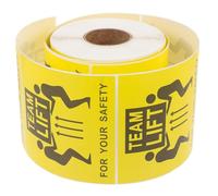 Gadpiparty Team Per Roll Lift Heavy Package Label Adhesive Sticker with Caution Warning Sign Portable Heavy Object Label for Warehouse and Large-Scale Packaging