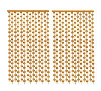 Gadpiparty Thanksgiving Party Tassel Door Curtain 2pcs Maple Shower Silk Room Divider Non-breaking Lightweight Decorative Curtain for Doorway Wall Home Orange