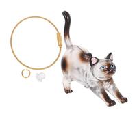 Gadpiparty Transparent Cat Hair Holder Keychain Kawaii Pet Whisker Keepsake Box for Organizing Hair Accessories and Collecting Fur Cute Siamese Cat Storage Pendant for Memories and Giving