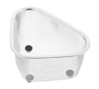 Gadpiparty Triangle Sink Strainer Basket Stainless Steel and Plastic Drainage Basket for Kitchen Compact Triangular Sink Storage